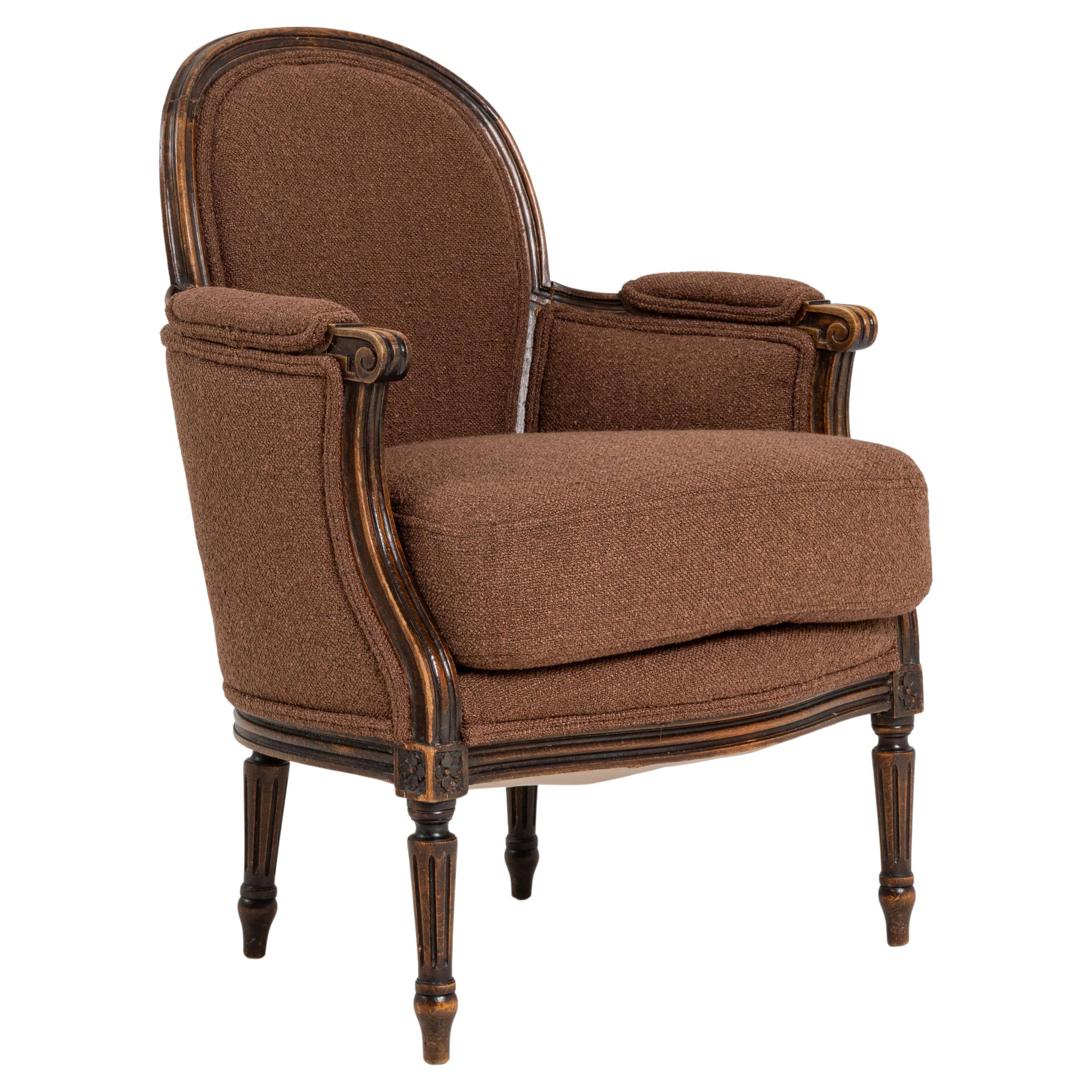 Französischer Louis XVI Style Upholstering Sessel des frühen 20. Jahrhunderts im Angebot