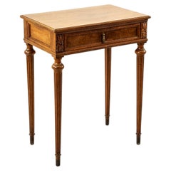 Early 20th Century French Louis XVI Style Walnut Marquetry Side Table, End Table