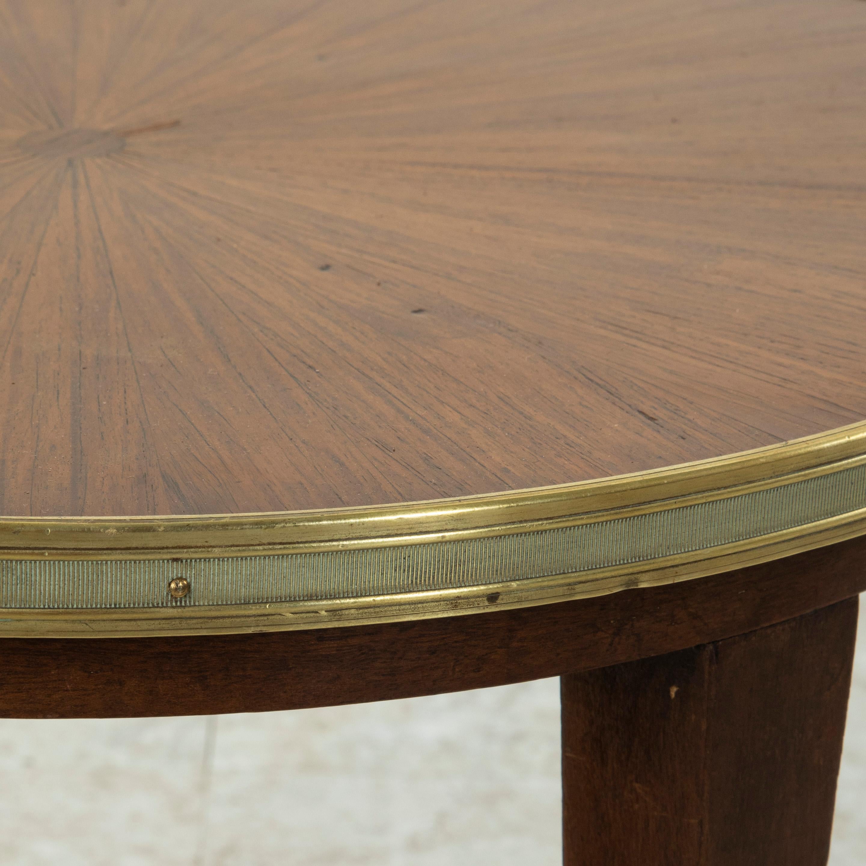 Early 20th Century French Louis XVI Style Walnut Marquetry Sunburst Side Table 3