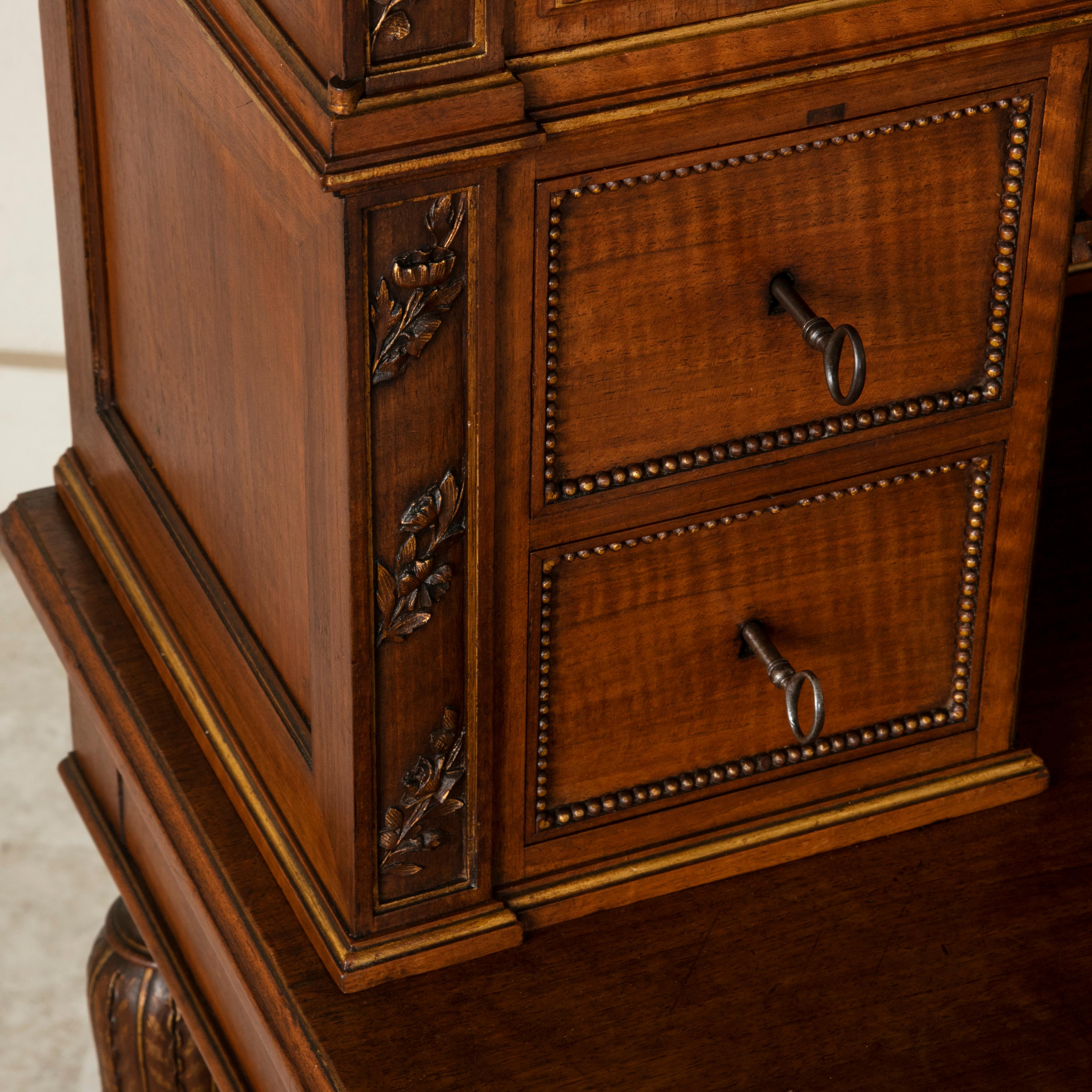 Early 20th Century French Louis XVI Style Walnut Secretary Writing Table or Desk 6