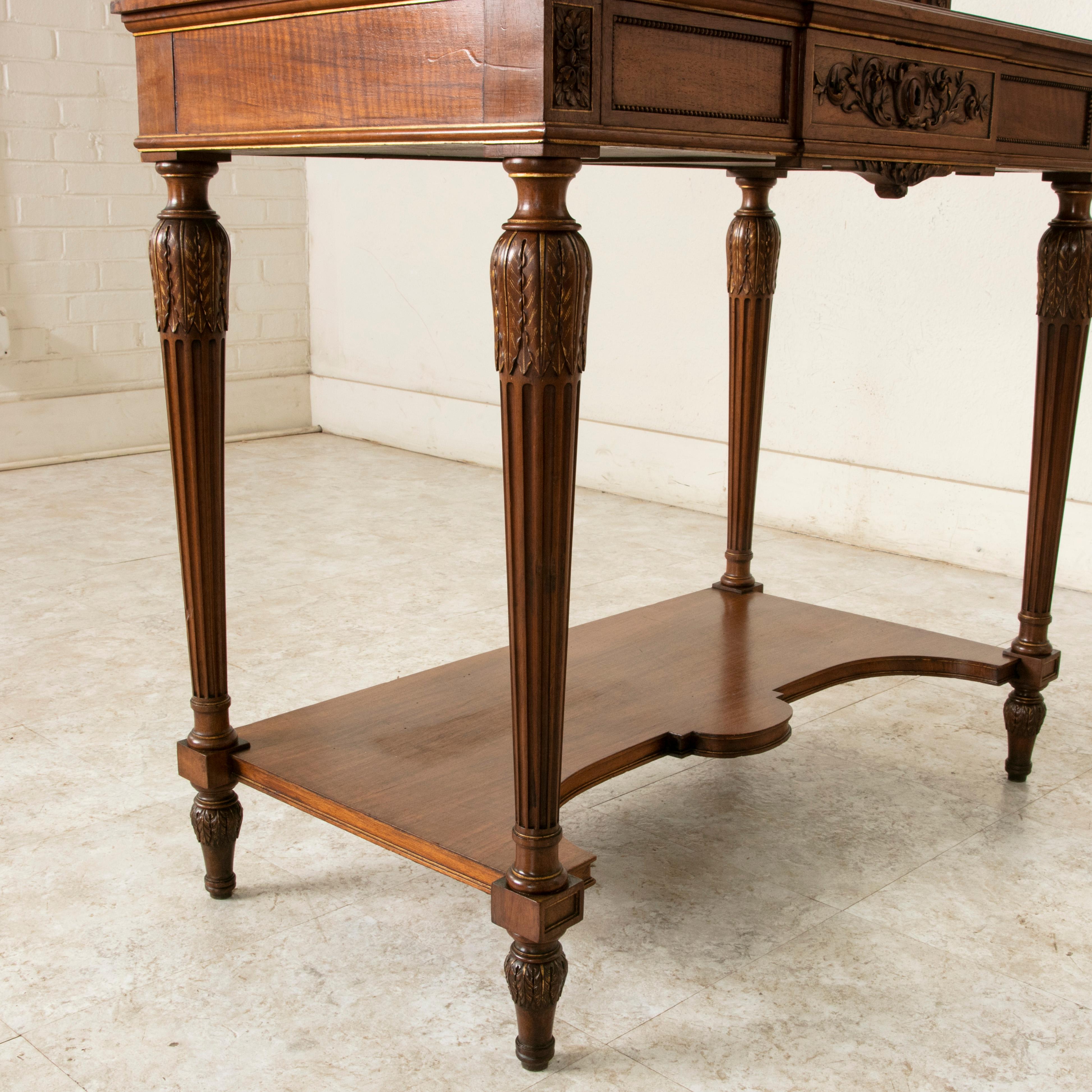 Early 20th Century French Louis XVI Style Walnut Secretary Writing Table or Desk 2