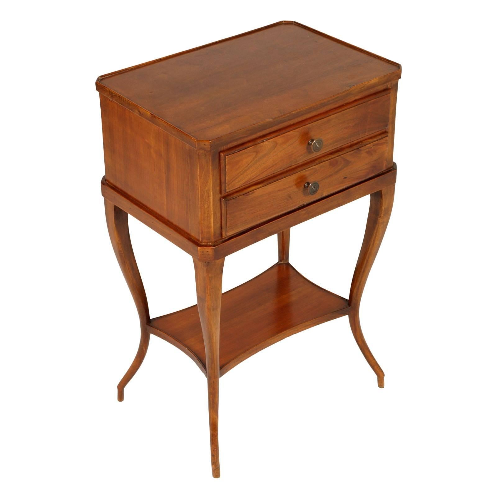 Early 20th Century French Louis XVI Table, Cabinet Nightstand in Walnut Polished