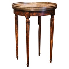Early 20th Century French Louis XVI Walnut Gueridon Table with Marble Top