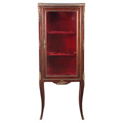 Early 20th Century French Mahogany Vitrine China Cabinet Napoleon III