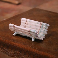 Early 20th Century French Majolica Asparagus Form Centerpiece Vessel