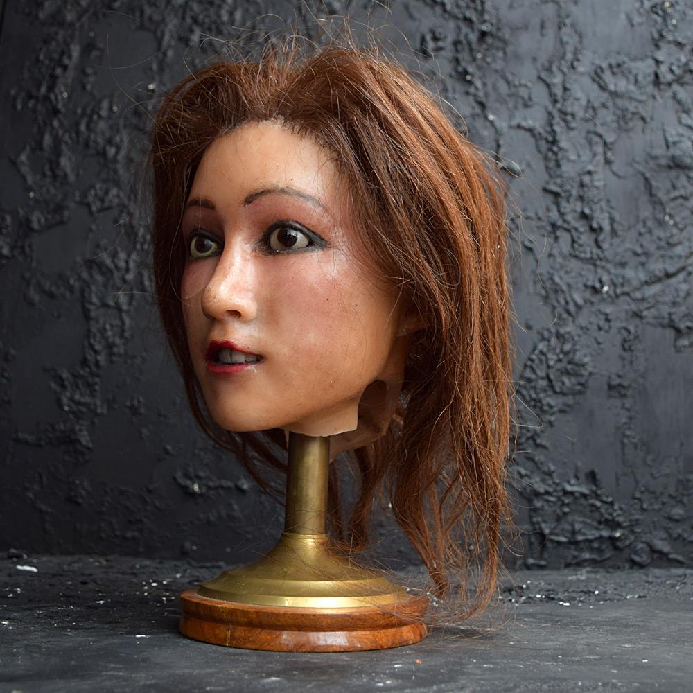 Hand-Crafted Early 20th Century French Mannequin Wax Head