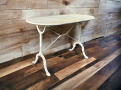 Early 20th Century French Marble Top & Iron Console / Garden / Bistro Table