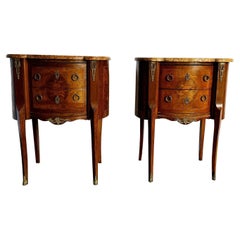 Early 20th Century French Marble Top Side Table - a Pair