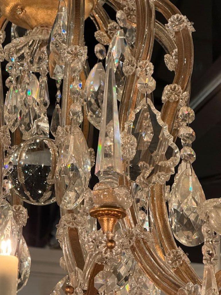 Français Lustre en cristal français du début du 20e siècle de style Marie-Thérèse en vente