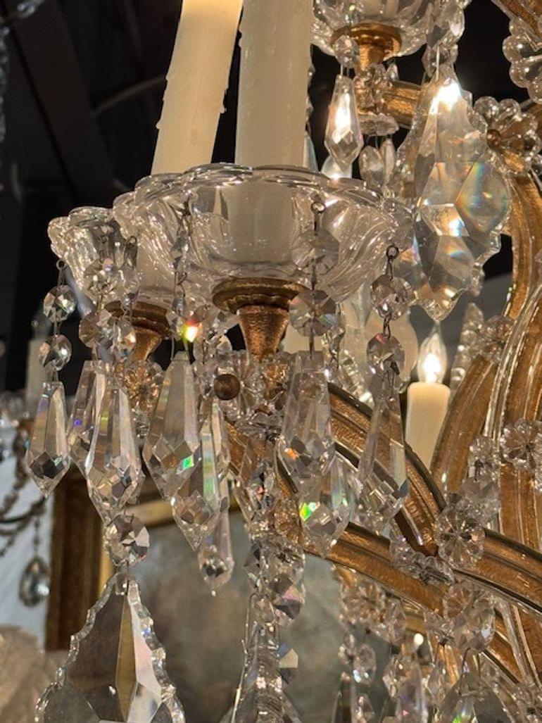 Bronze Lustre en cristal français du début du 20e siècle de style Marie-Thérèse en vente