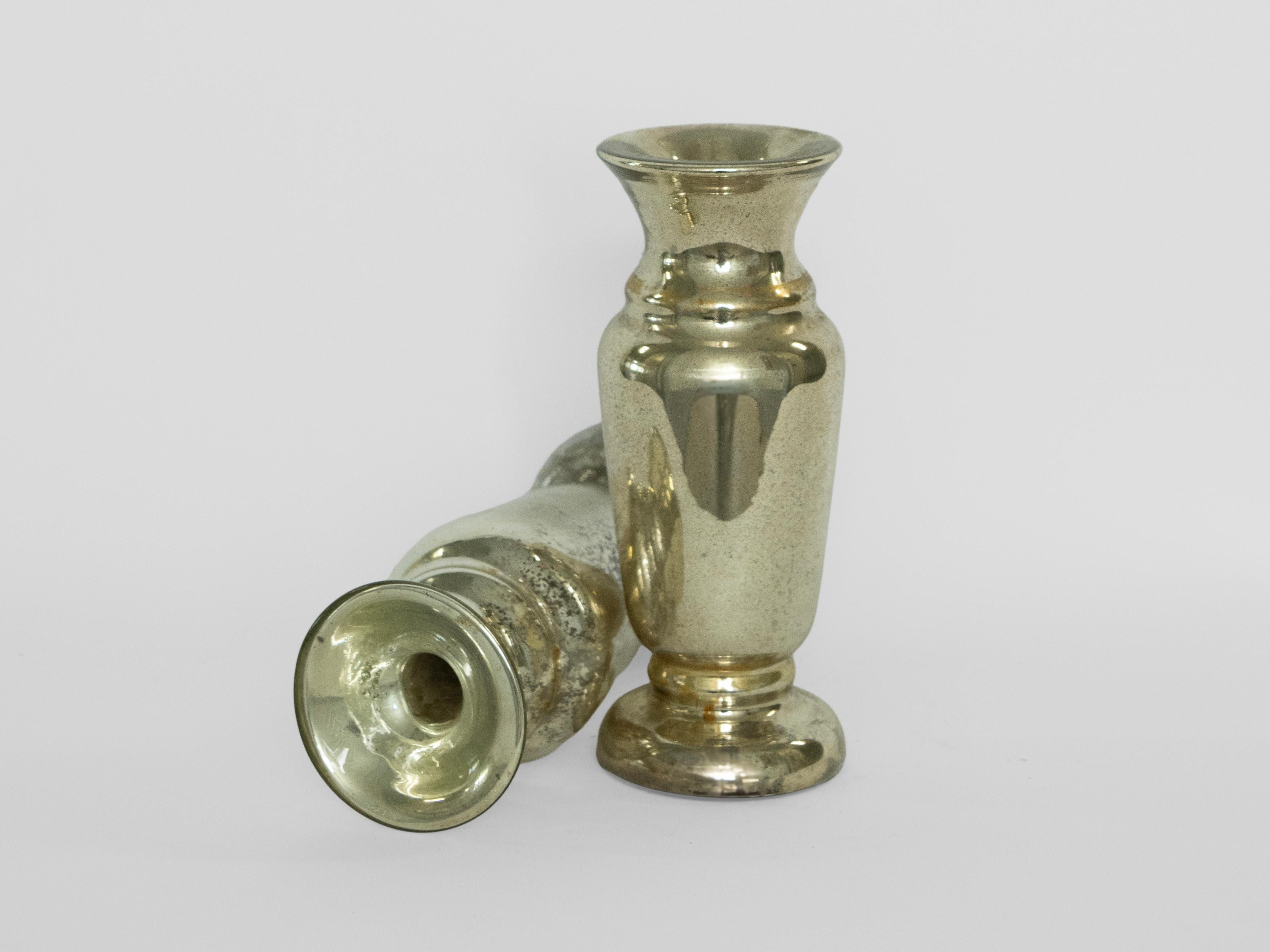 Bastoncini per candele in vetro al mercurio francese dell'inizio del XX secolo In condizioni buone in vendita a Wainscott, NY