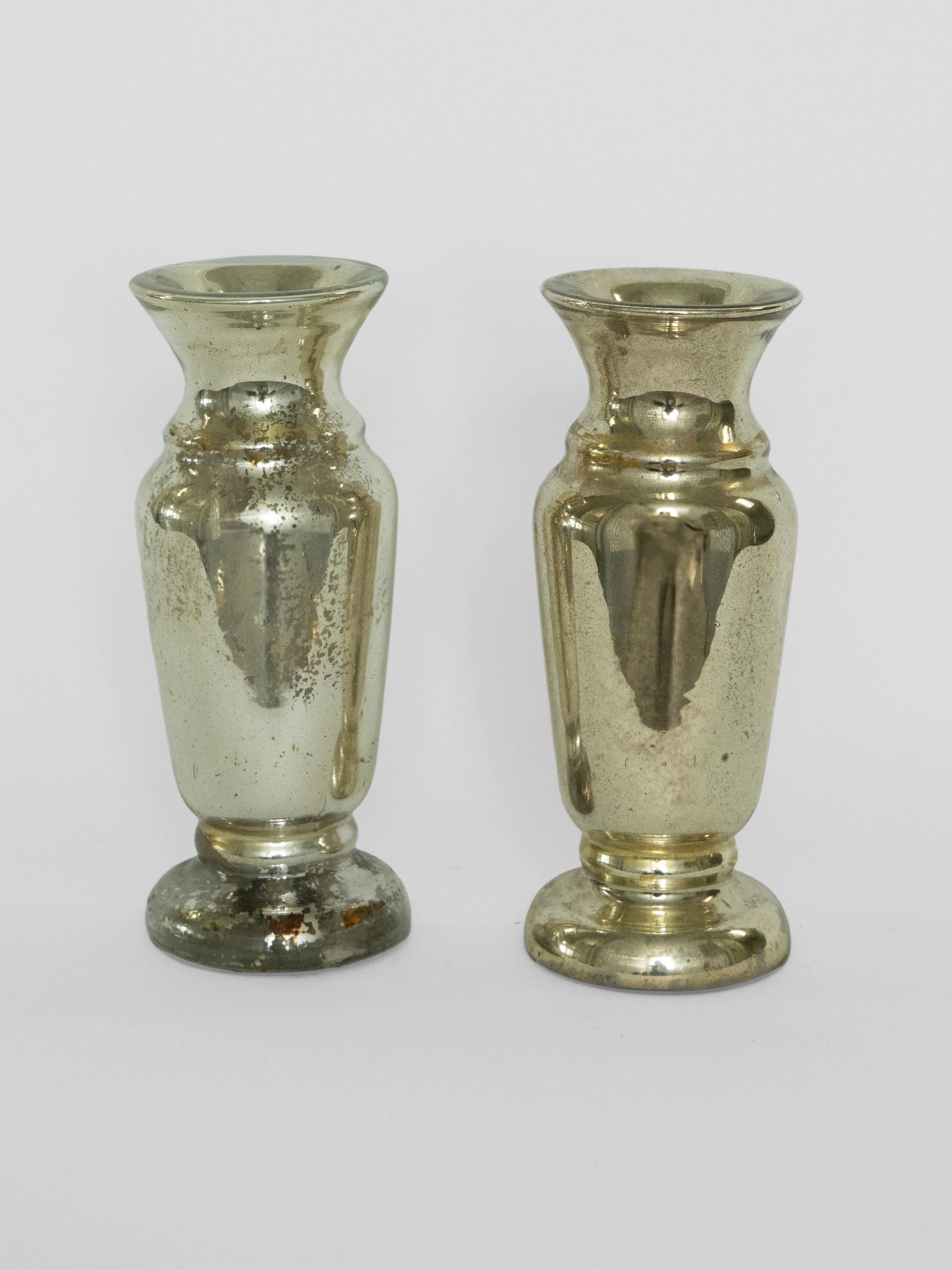 Vetro mercurizzato Bastoncini per candele in vetro al mercurio francese dell'inizio del XX secolo in vendita