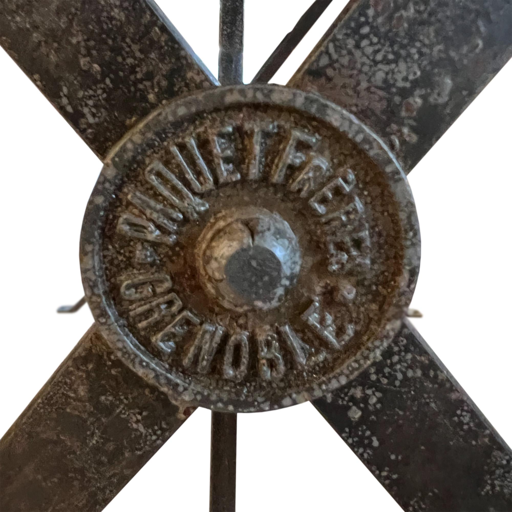 Iron Early 20th Century French Metal and Oak Dining Table