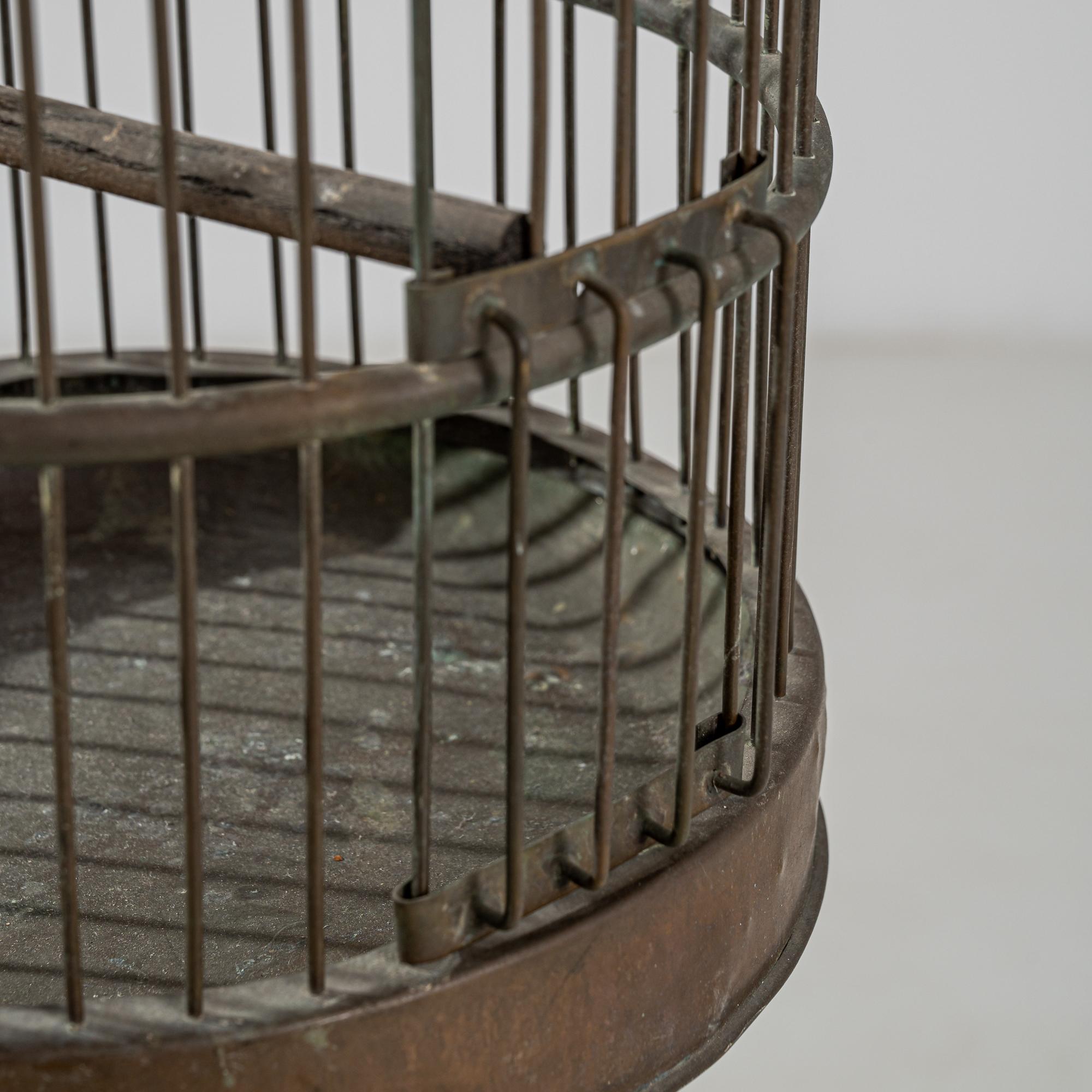 Early 20th Century French Metal Birdcage on Stand 1