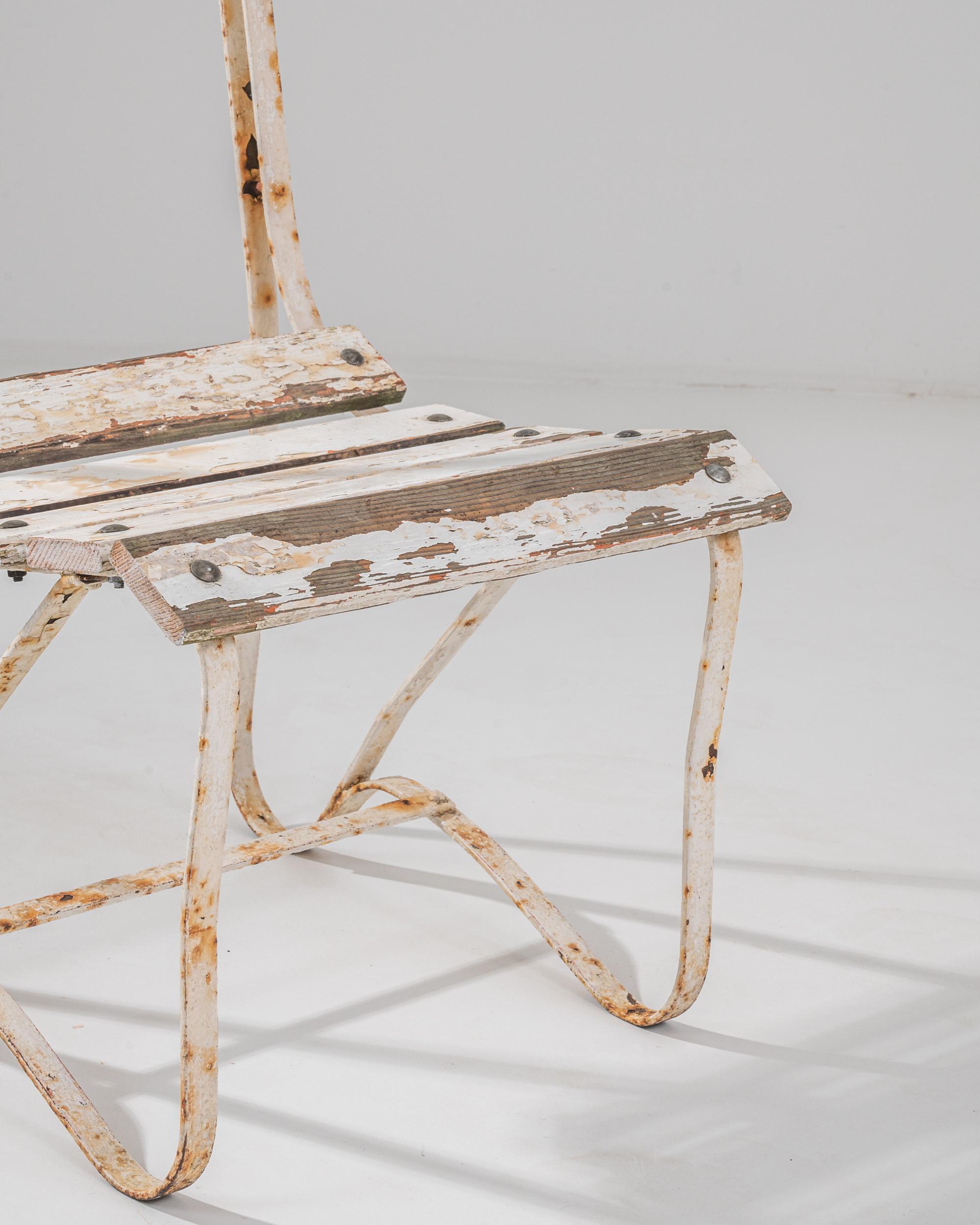 Early 20th Century French Metal Garden Chair In Good Condition For Sale In High Point, NC