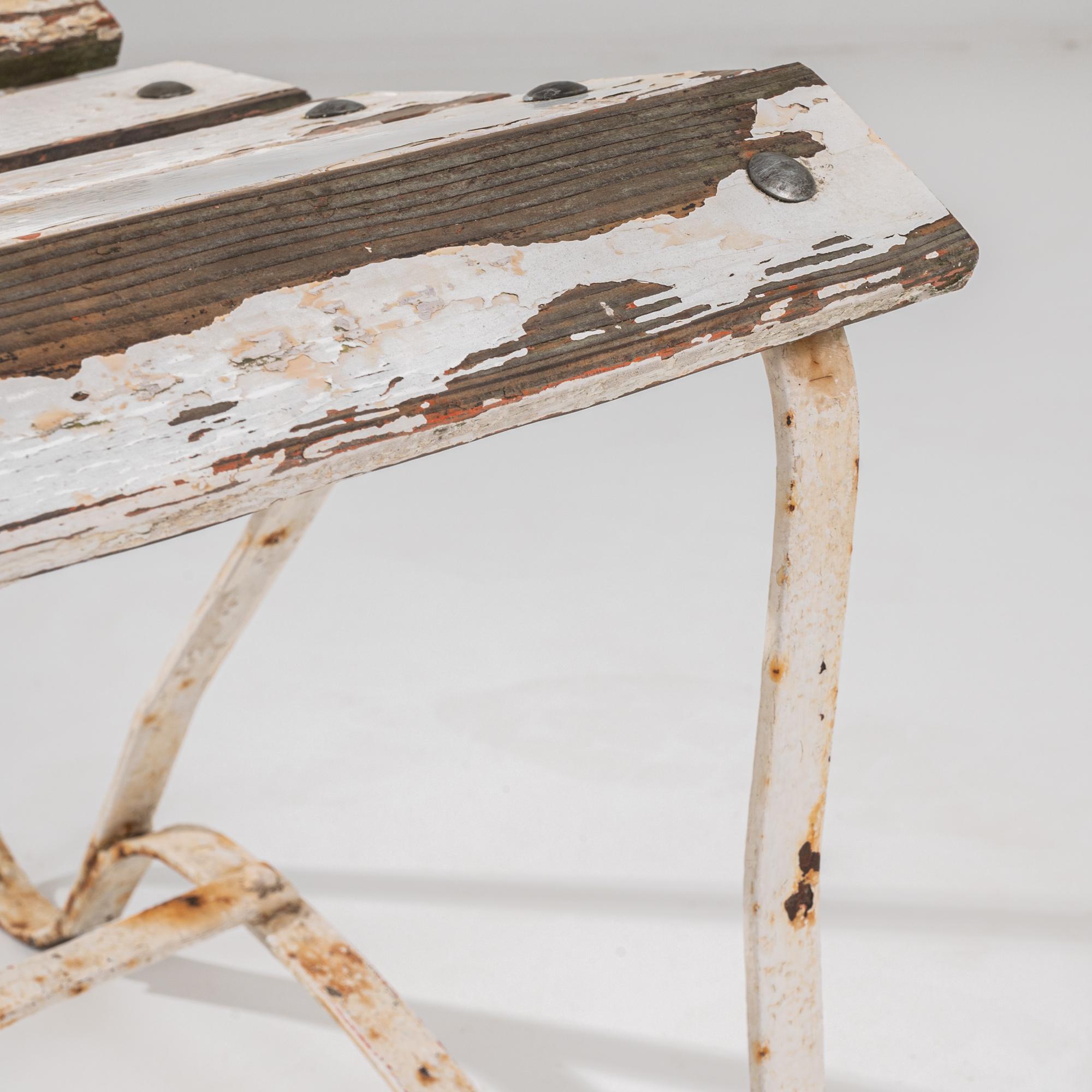 Early 20th Century French Metal Garden Chair For Sale 3
