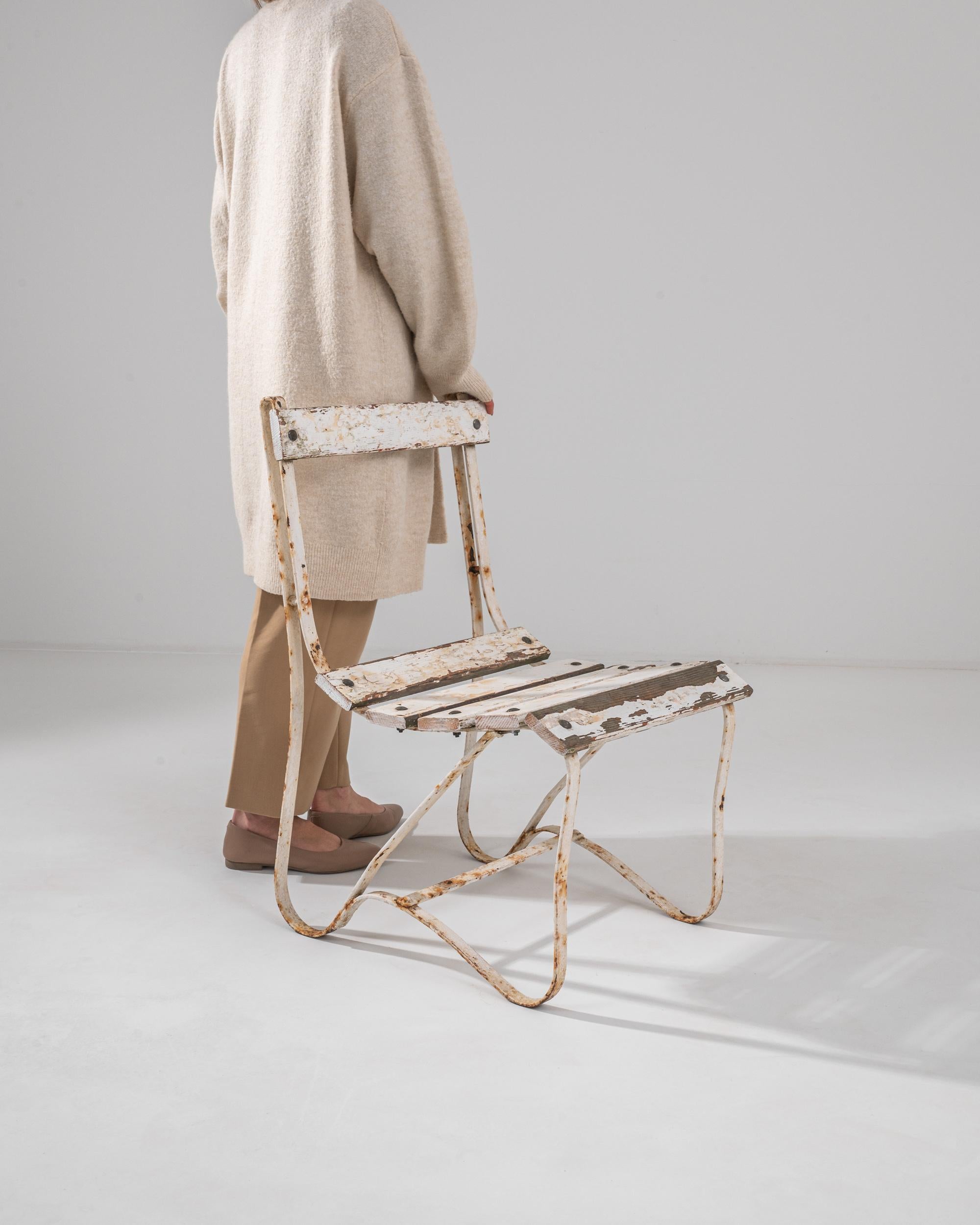 Early 20th Century French Metal Garden Chair For Sale 6