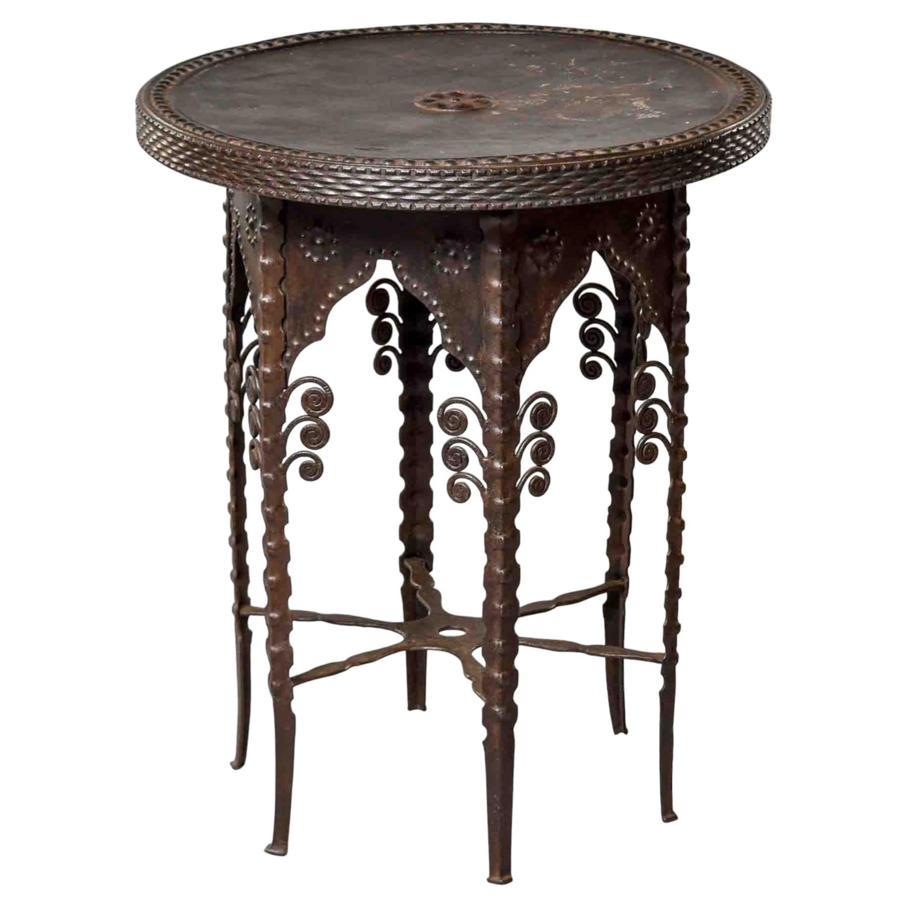 Early 20th Century French Metal Side or Garden Table