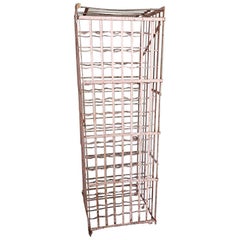 Antique Early 20th Century French Metal Wine Rack Cage Safe for 150 Bottles