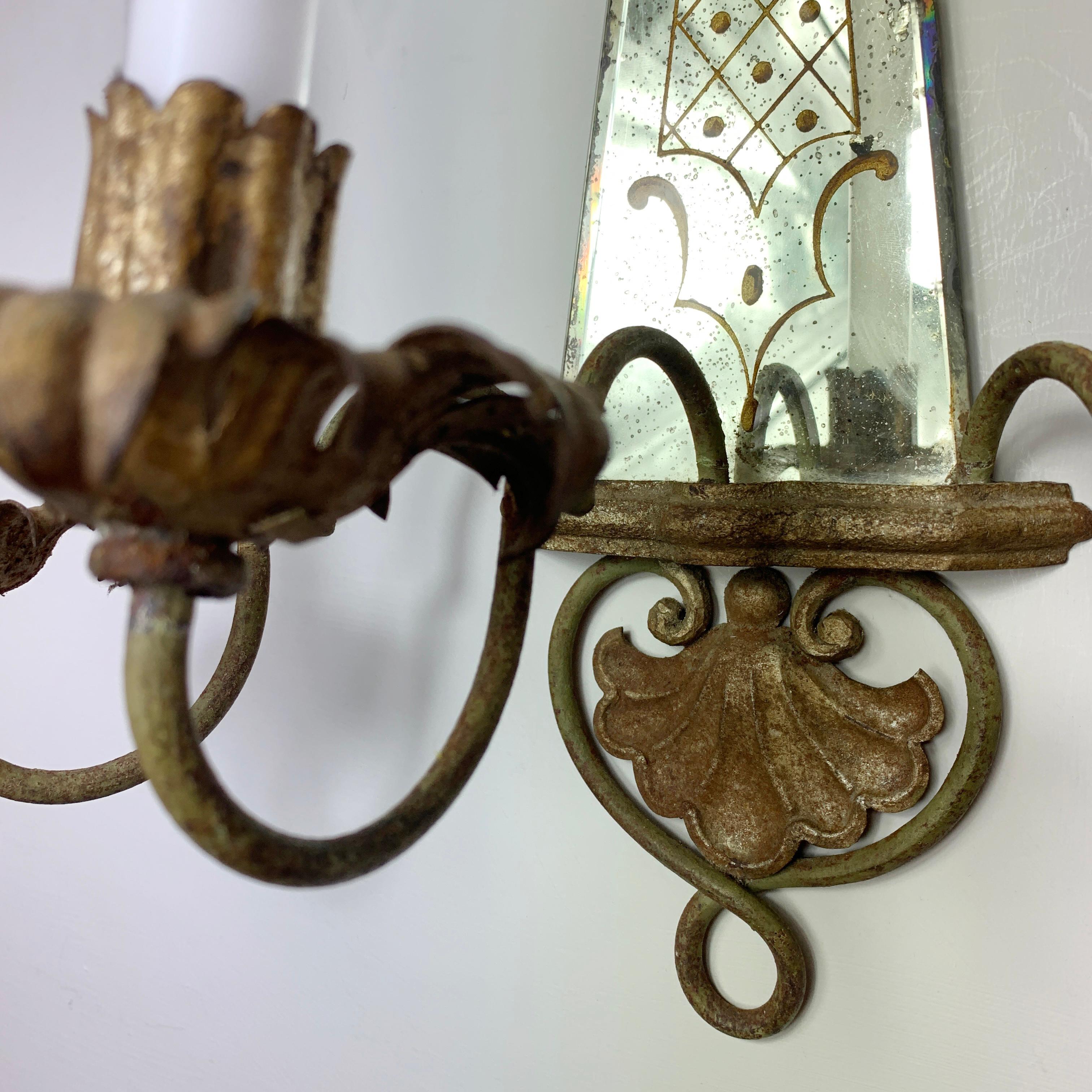 Early 20th Century French Mirrored Candle Sconce 1