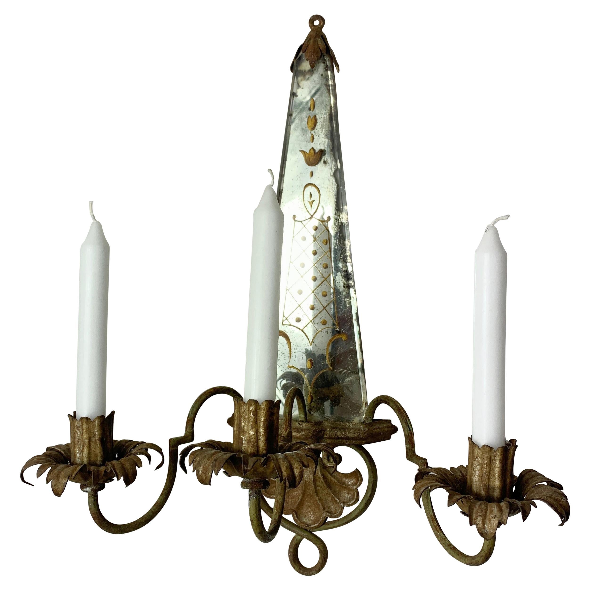 Early 20th Century French Mirrored Candle Sconce