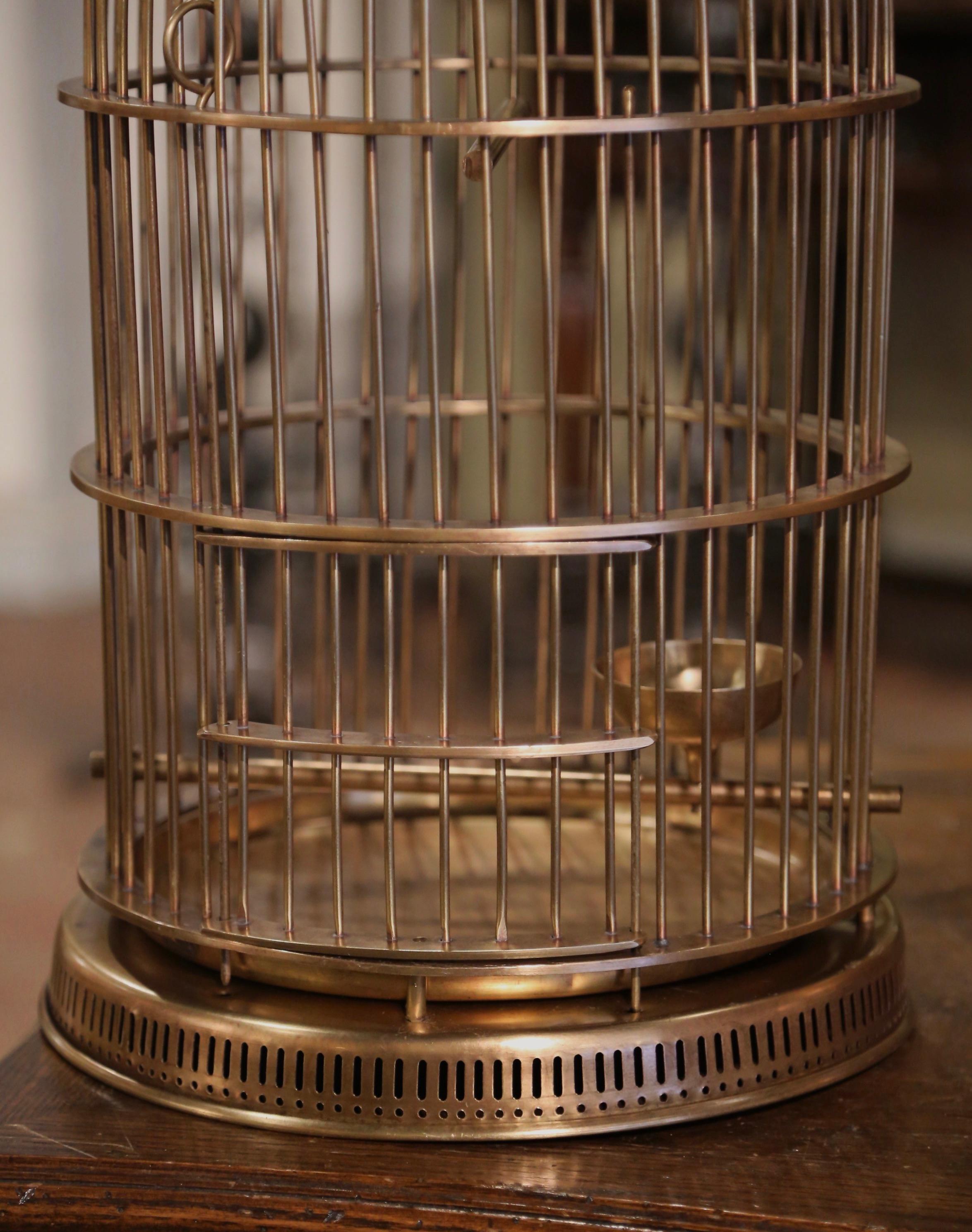 Français Cage à oiseaux en fil de laiton Napoléon III du début du 20e siècle en vente