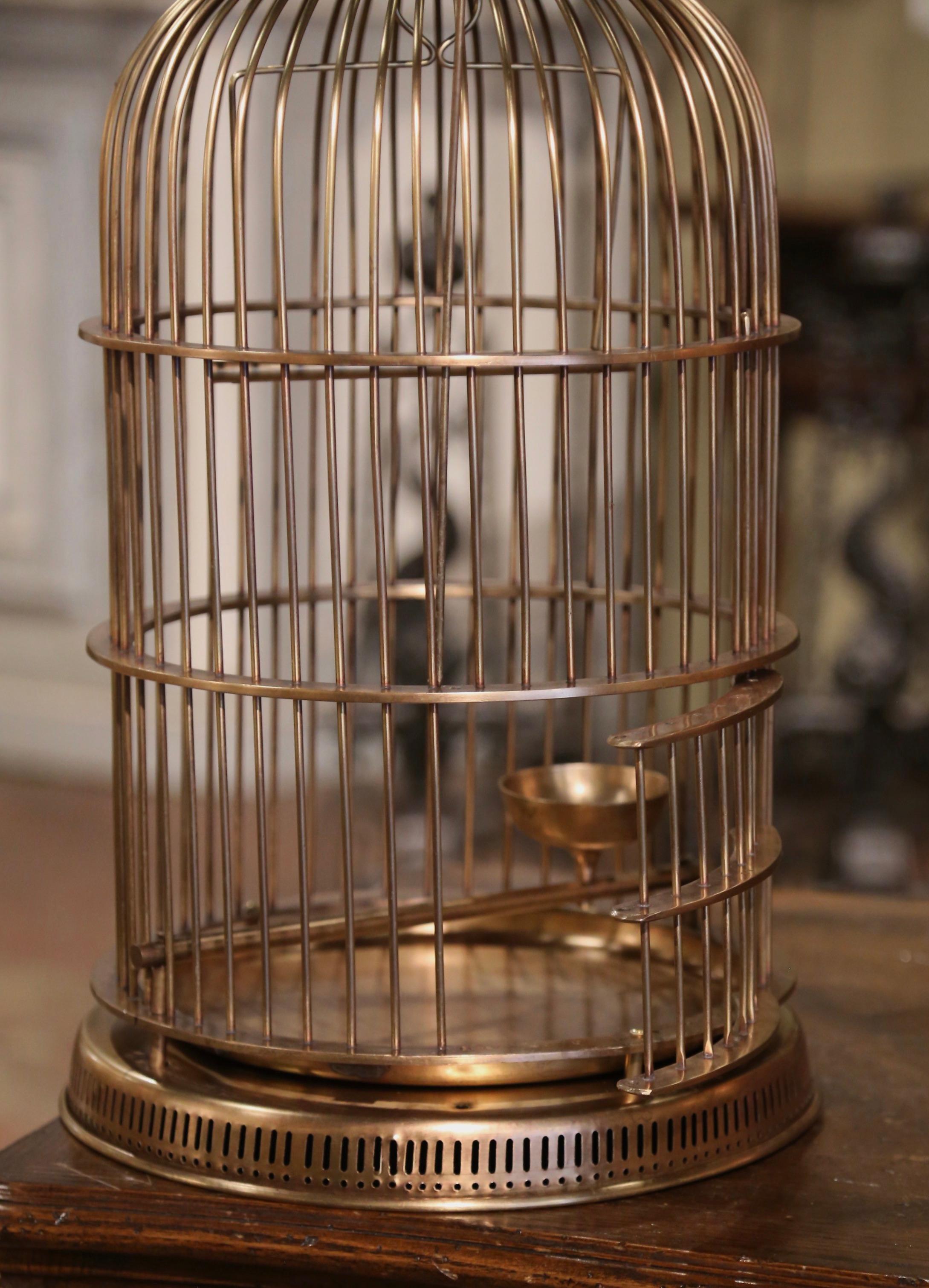 Early 20th Century French Napoleon III Brass Wire Birdcage For Sale 2