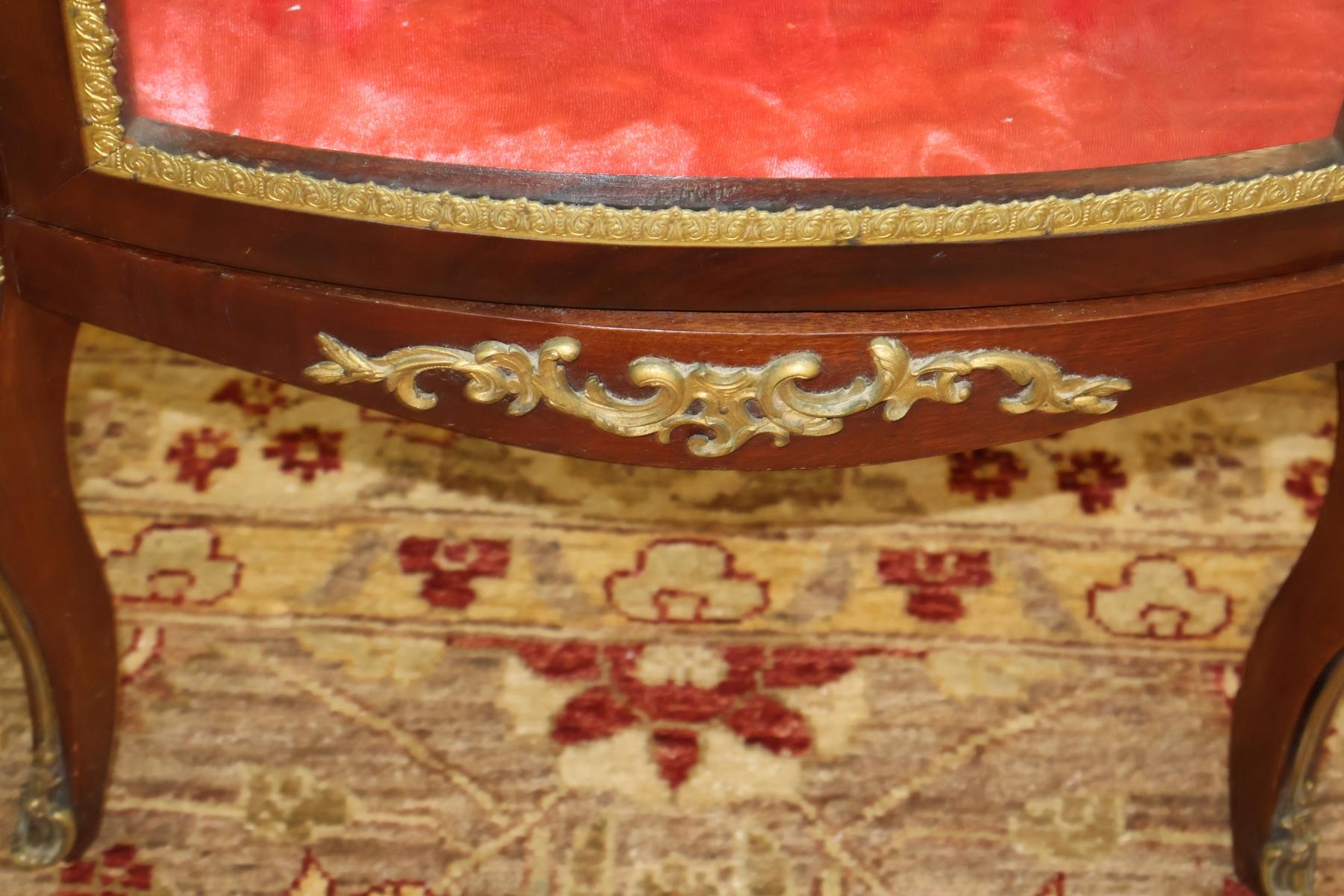 Early 20th Century French Napoleon III Marble Top China Curio Cabinet Vitrine in vendita 10