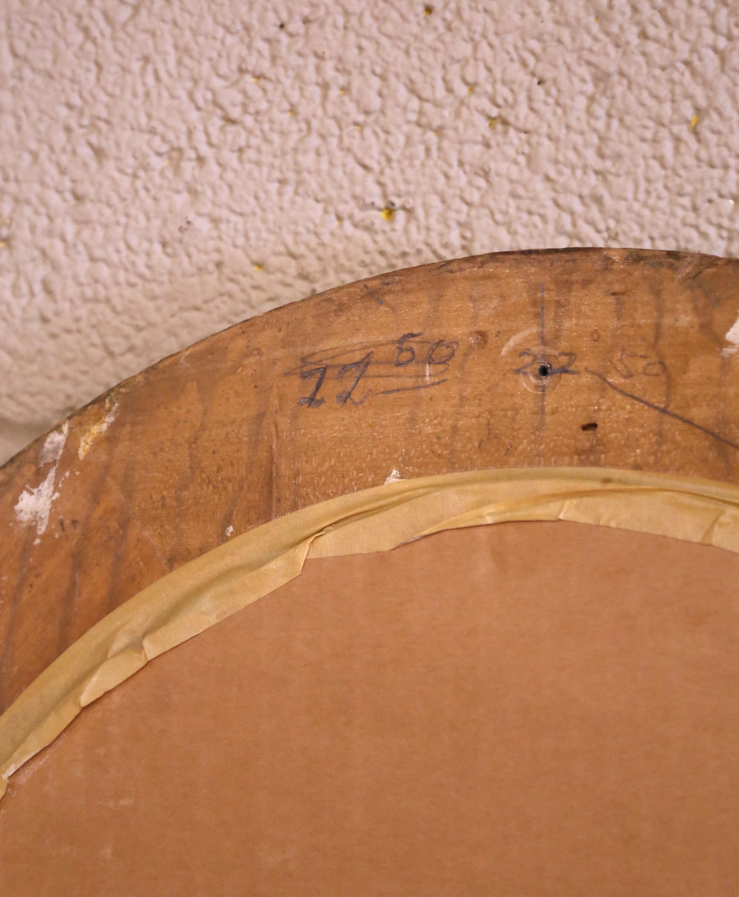 XX secolo Specchio da parete ovale in legno dorato intagliato dei primi del Novecento in Francia, stile Napoleone III in vendita