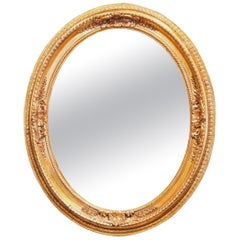 Frühes 20. Jahrhundert Französisch Napoleon III Stil geschnitzt Giltwood Oval Wandspiegel
