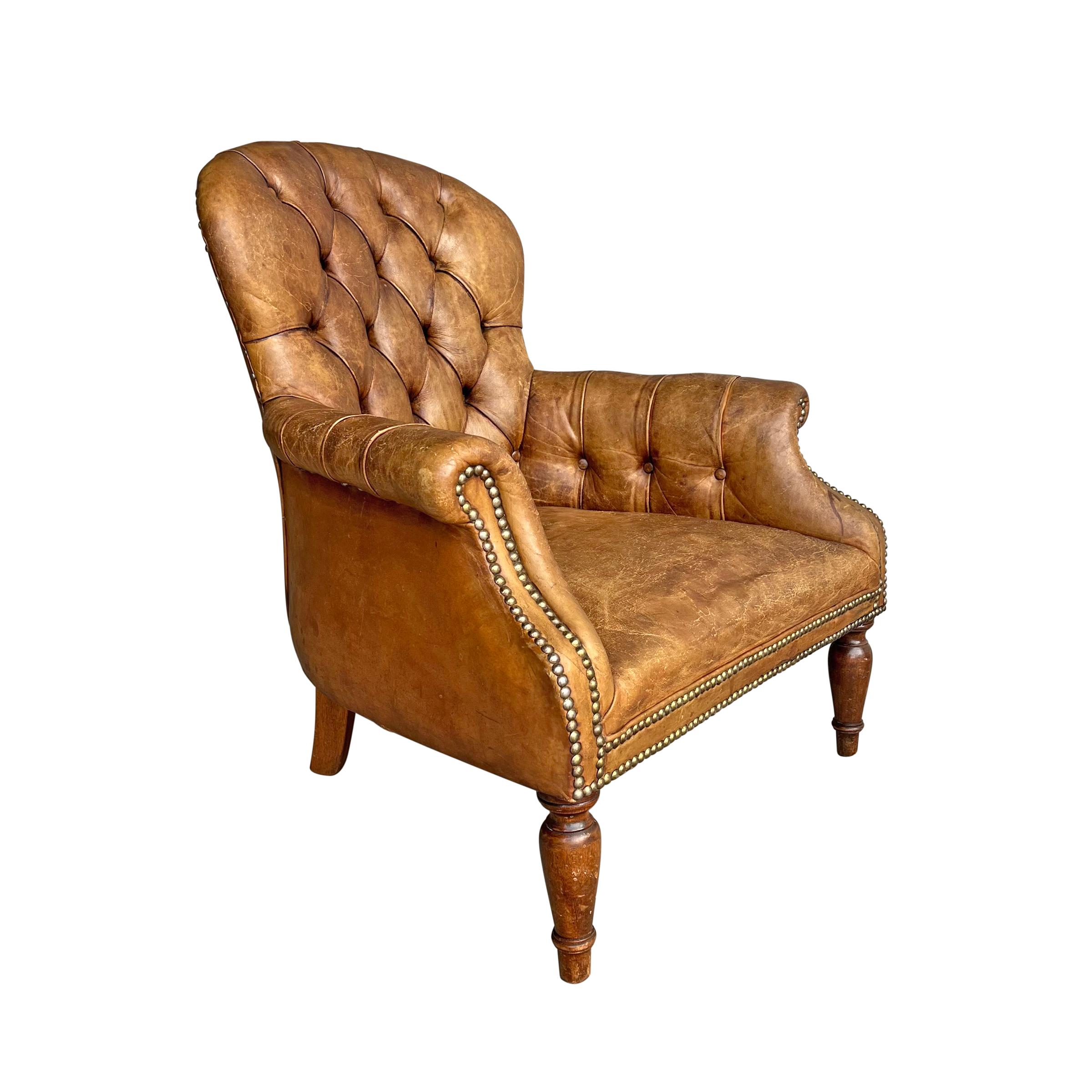 Leather Early 20th Century French Napoleon III-Style Chair