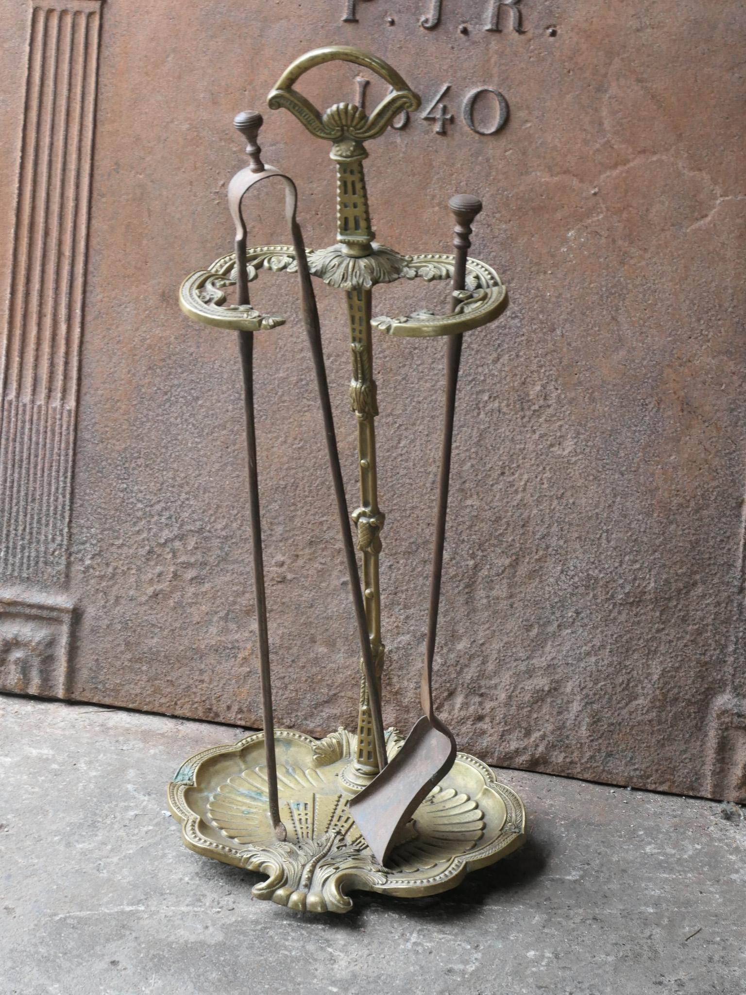 Early 20th Century French Napoleon III Style Fireplace Tool Set In Good Condition For Sale In Soest, NL