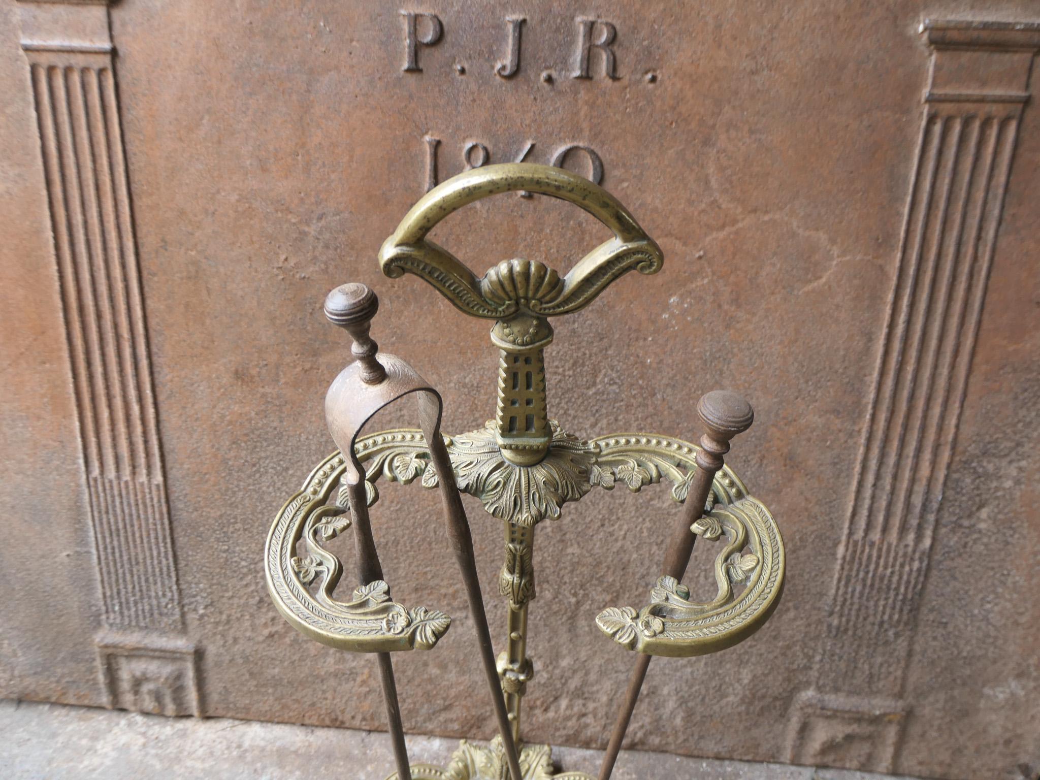 Early 20th Century French Napoleon III Style Fireplace Tool Set For Sale 1
