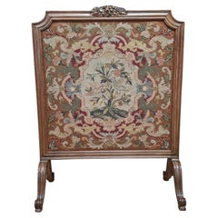 Frühes 20. Jahrhundert Französisch Needlepoint Kaminschirm