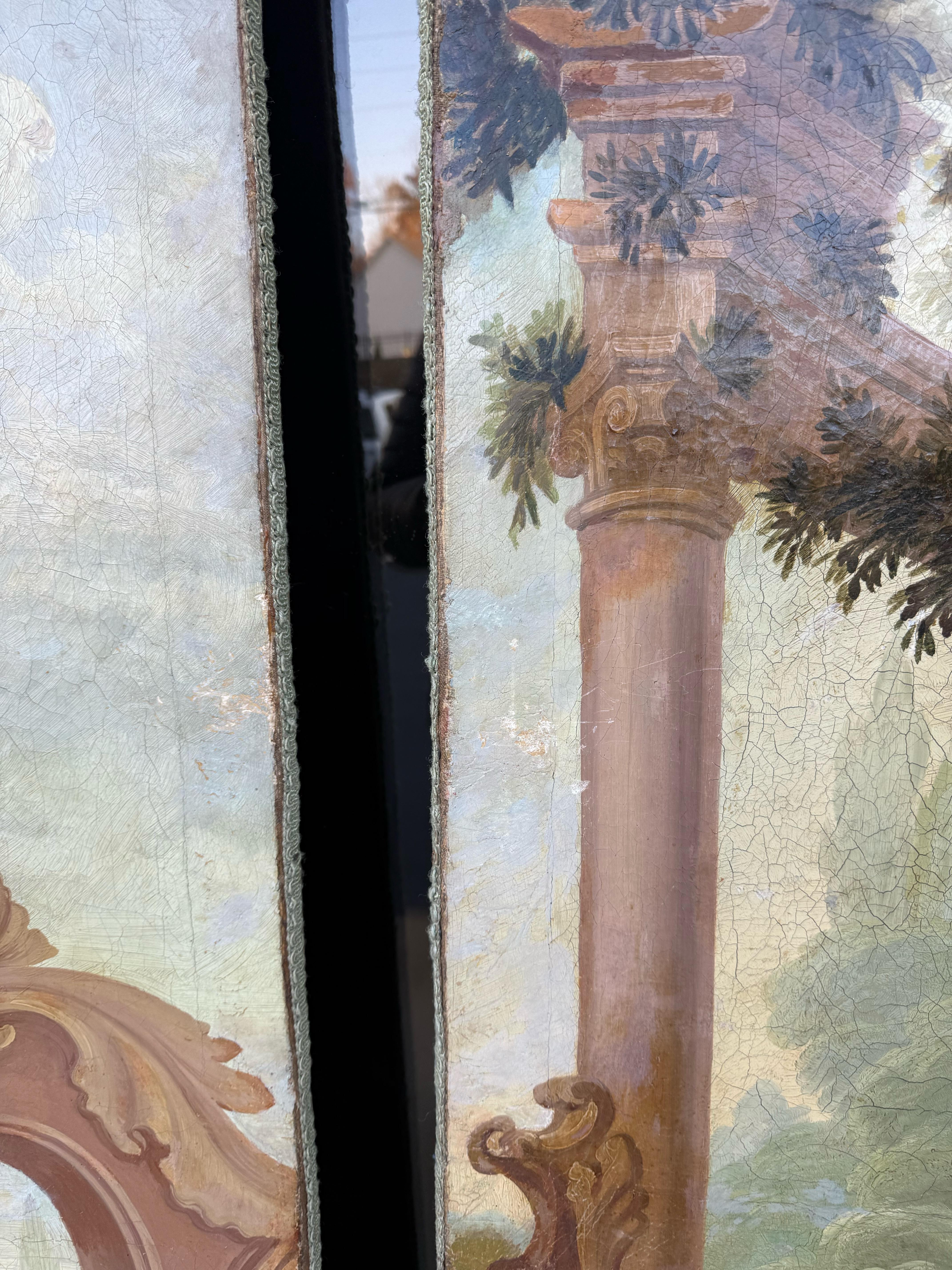 Olio neoclassico su tela dei primi del Novecento French Room in vendita 3