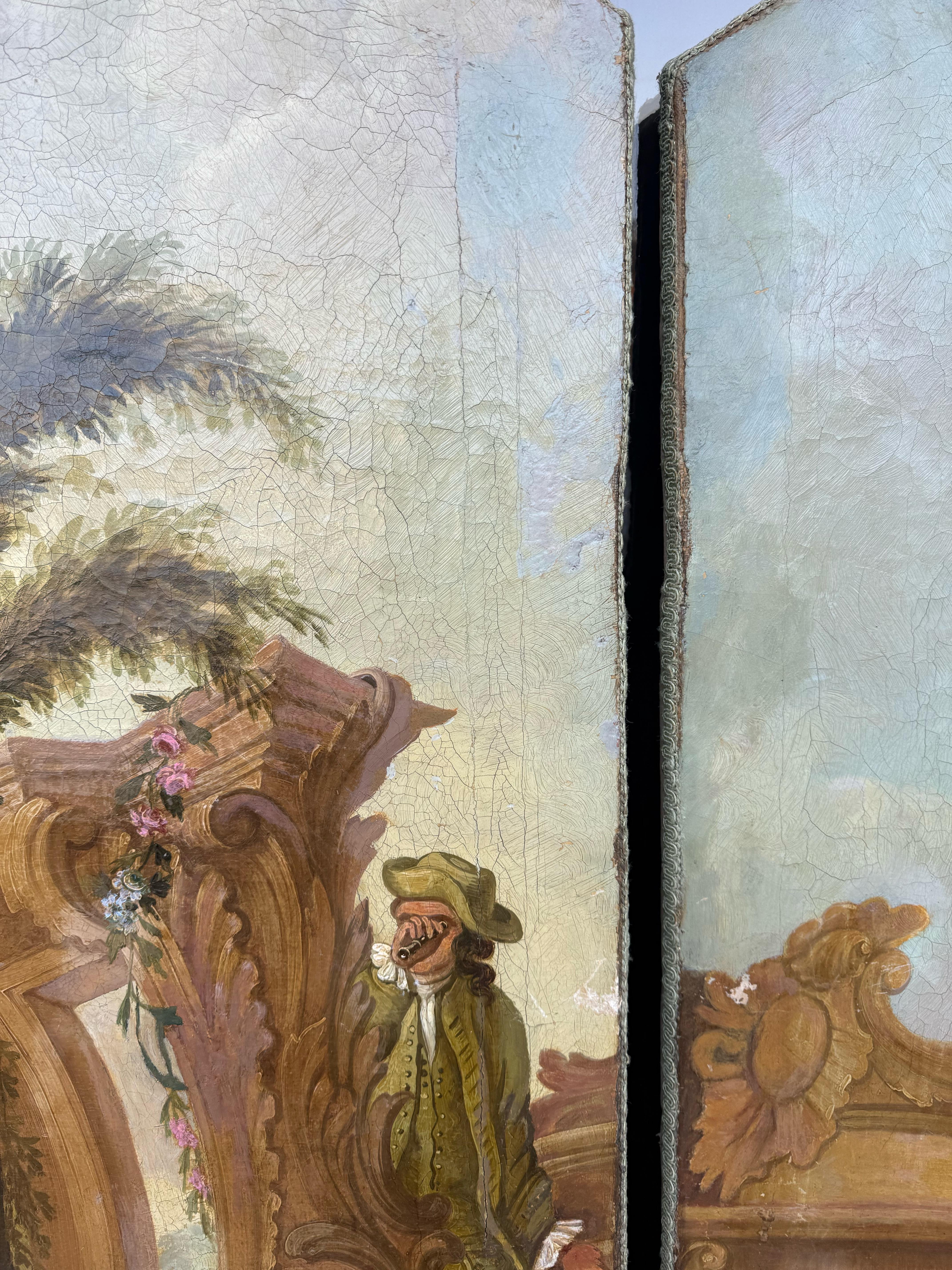 Olio neoclassico su tela dei primi del Novecento French Room in vendita 4