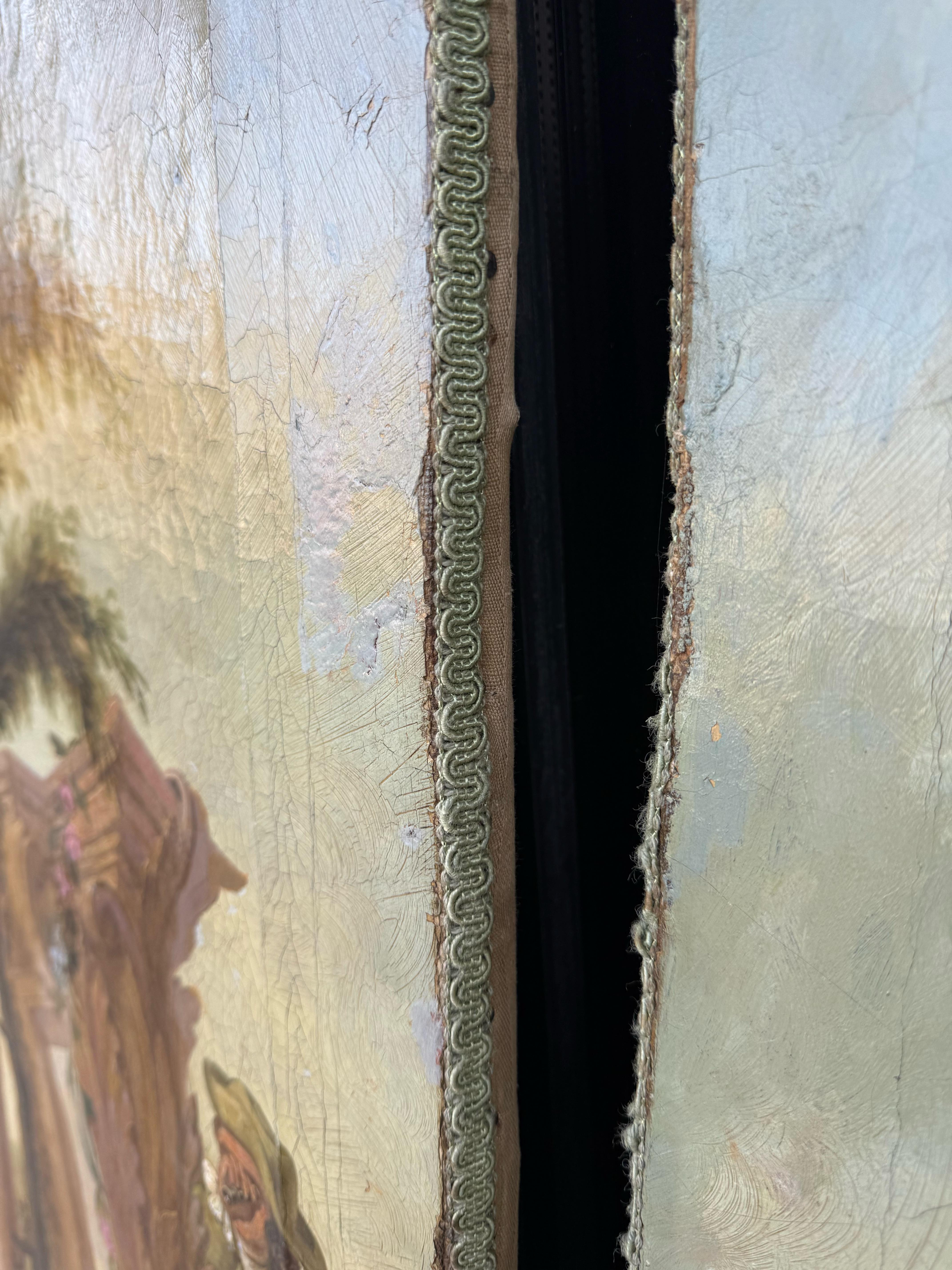 Olio neoclassico su tela dei primi del Novecento French Room in vendita 6