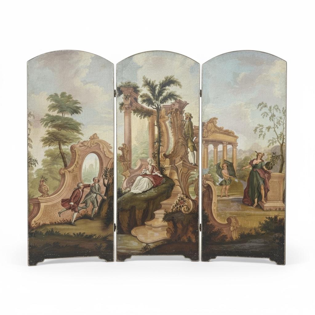 Olio neoclassico su tela dei primi del Novecento French Room in vendita 7