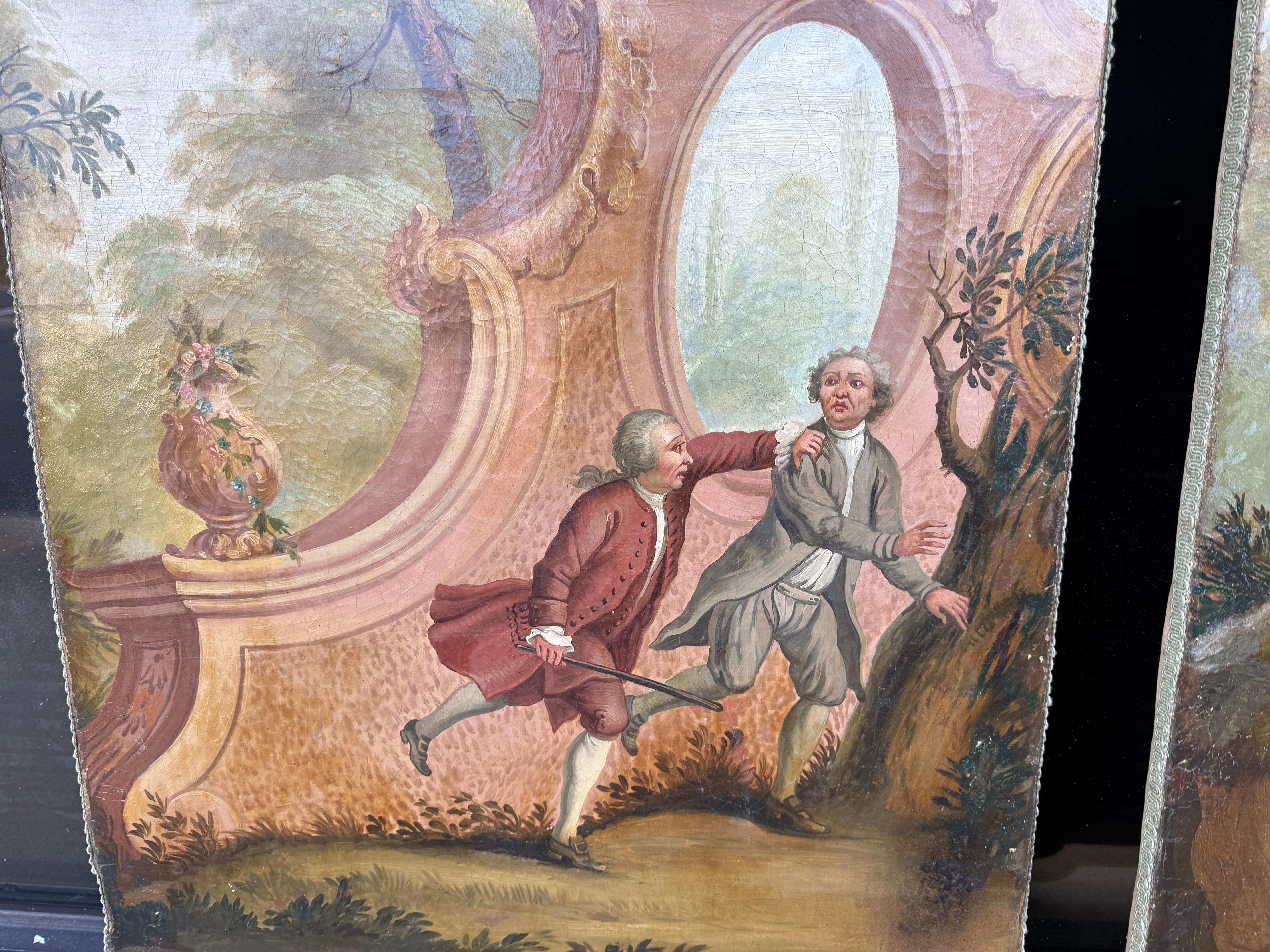 Francese Olio neoclassico su tela dei primi del Novecento French Room in vendita