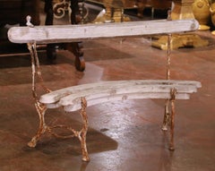 Early 20th Century French Normandy Oak and Iron Garden Bench