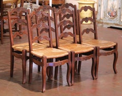 Chaises de salle à manger en chêne normand du début du 20e siècle, série de six