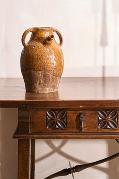 Französischer Nussölkrug des frühen 20. Jahrhunderts - Brown glasiert