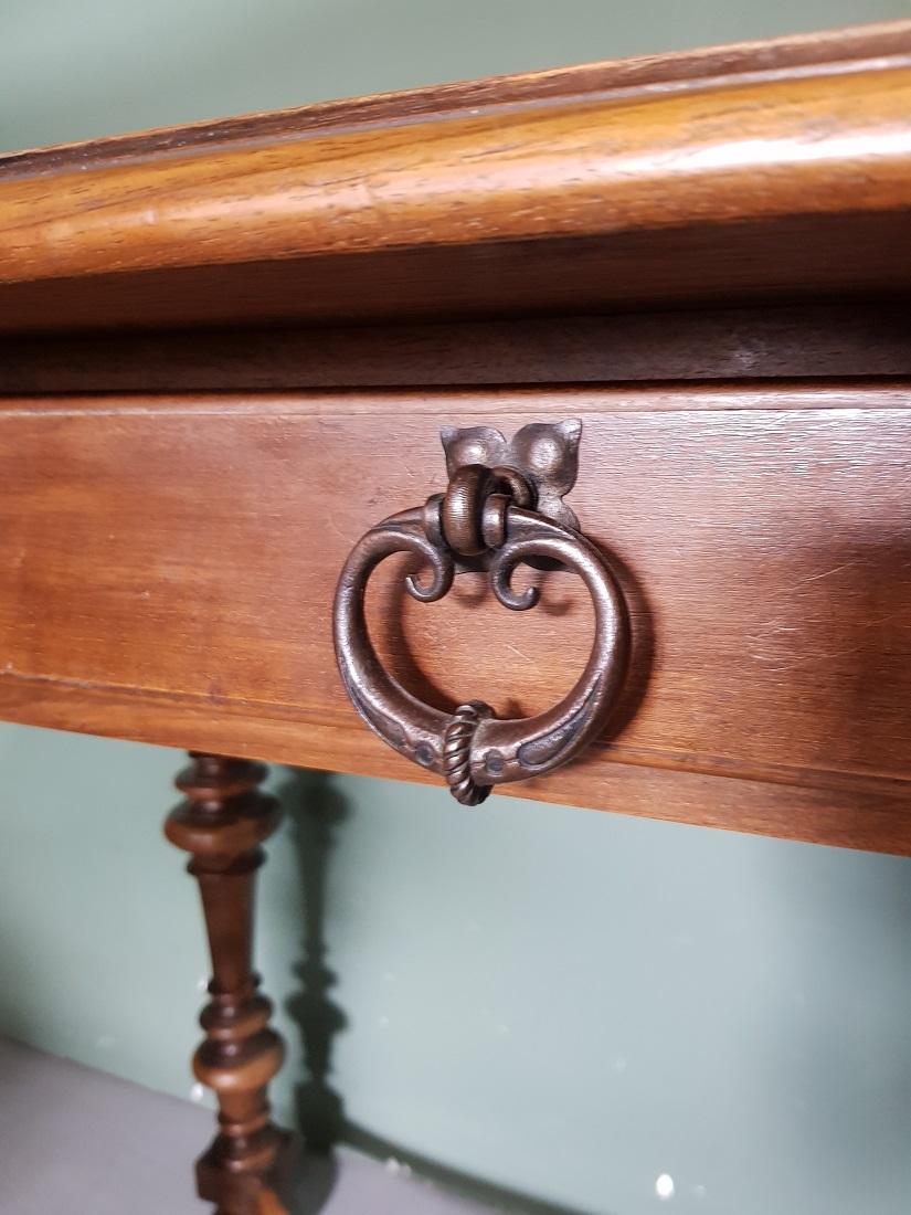 Early 20th Century French Nutwood Table with Drawer from ‘Soubrier Paris’ 2