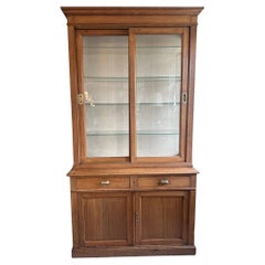 Early 20th century French Oak and Glass Vitrine, 1900s