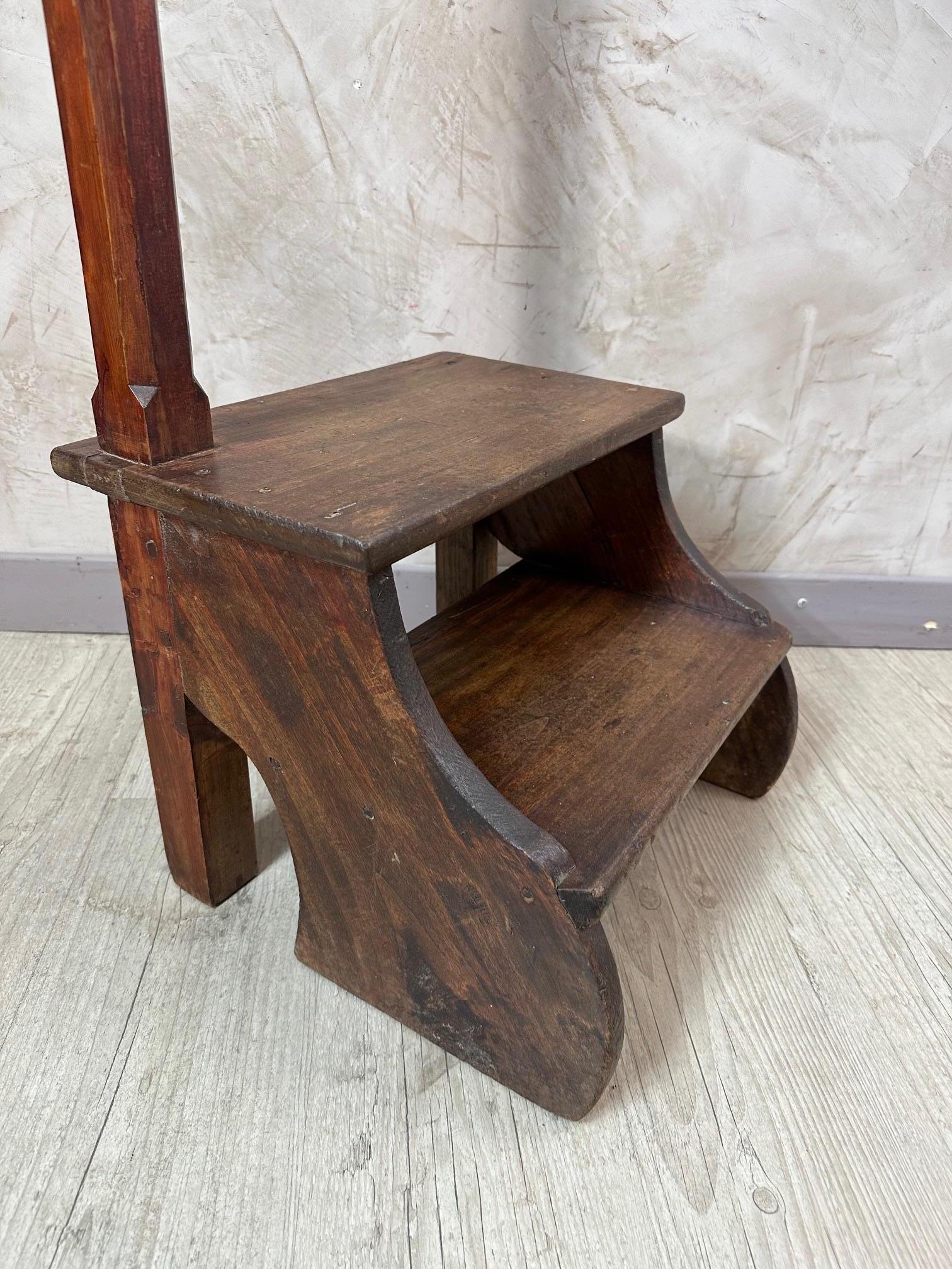 Early 20th century French Oak Bibliotheque Stepladder, 1900s For Sale 4