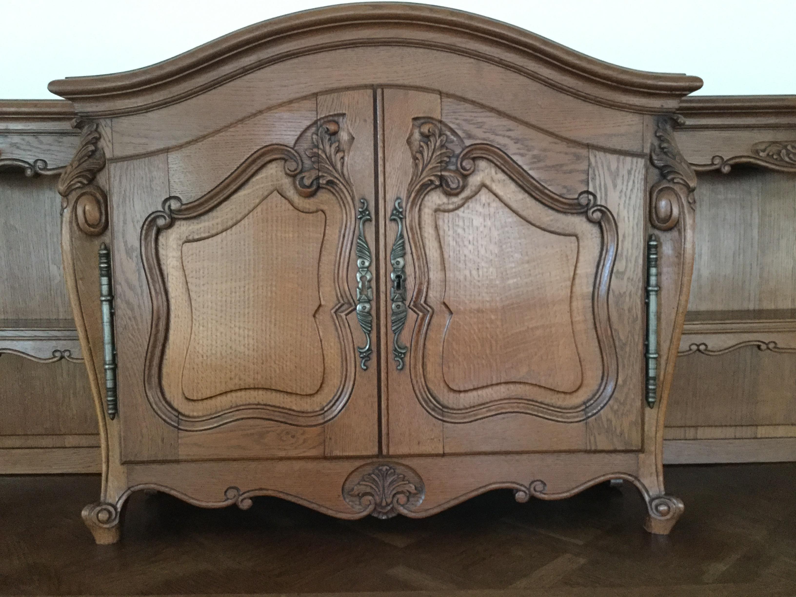 Louis XV Early 20th Century French Oak Bombe Sideboard For Sale