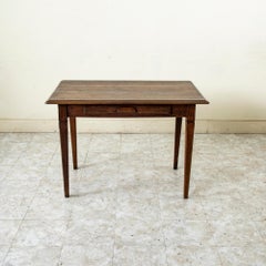 Escritorio, mesa de trabajo, mesa de desayuno o mesa de juegos de roble francés de principios del siglo XX