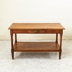 Early 20th Century French Oak Draper's or Silk Trader's Table, Kitchen Island
