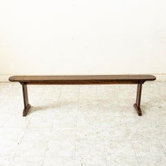 Early 20th Century French Oak Farm Bench, Banquette