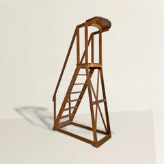 Early 20th Century French Oak Library Ladder